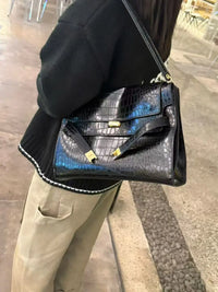 New Winter Luxury Brand Women Handbags Genuine Leather Shoulder Bags Women Retro Suede Leather Gold Buckle Square Bags Woman