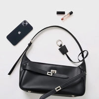2026 Belt Buckle Tote Bags For Women Cowhide Luxury Designer Hot Hobo Bags INS Fashion Street Rectangular Ring Padlock Handbags