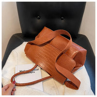 PU Leather Tote Bags Women Fashion Simple Bolsos Vintage Ladies Large Handbags Luxury Streetwear Shoulder Bag Niche Office Lady