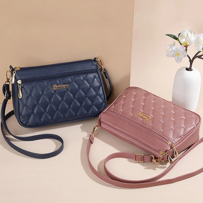 Embroidery Messenger Bags Women Leather Handbags Bags for Women Sac a Main Ladies hair ball Hand Bag