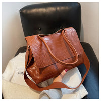 PU Leather Tote Bags Women Fashion Simple Bolsos Vintage Ladies Large Handbags Luxury Streetwear Shoulder Bag Niche Office Lady