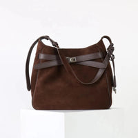 2026 Belt Buckle Tote Bags For Women Cowhide Luxury Designer Hot Hobo Bags INS Fashion Street Rectangular Ring Padlock Handbags