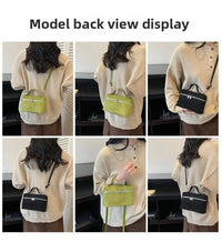 Retro Autumn Winter Matte Crossbody Bag Suede Textured Shoulder Bag Pure Color Box Design Evening Bags Women Handle Bag